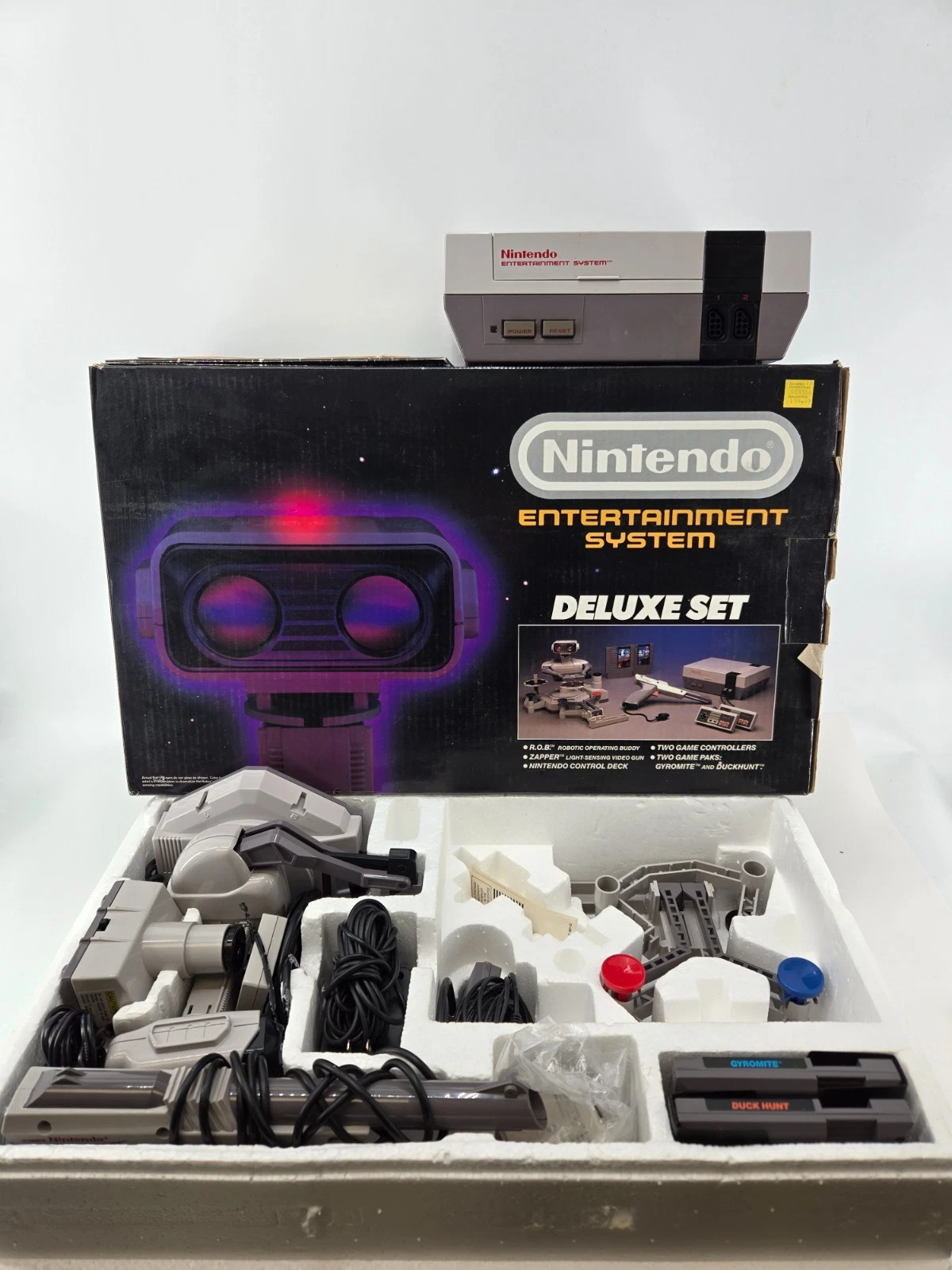 Nintendo NES Deluxe Set ROB Robot Console System Mostly Complete READ