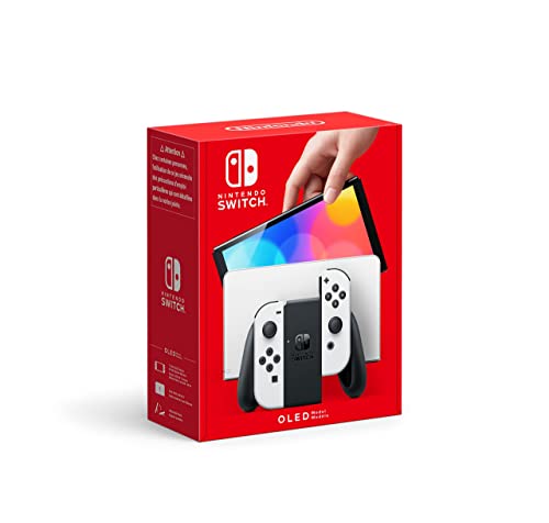 Nintendo Switch Console OLED Model with White Joy Con  7 inch 1280 x 720 OLED Touchscreen Display  Built in Speaker  WiFi  Bluetooth 4 1  Renewed 