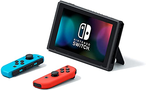 Nintendo Switch  with Neon Blue and Neon Red Joy Con   Renewed