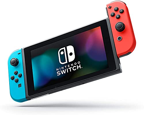Nintendo Switch  with Neon Blue and Neon Red Joy Con   Renewed