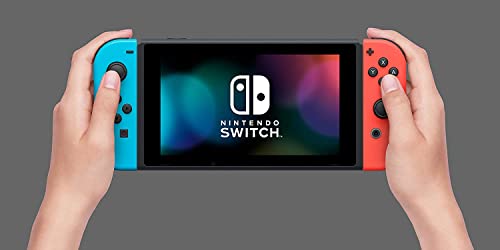 Nintendo Switch  with Neon Blue and Neon Red Joy Con   Renewed