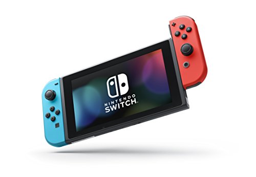 Nintendo Switch with Neon Blue and Neon Red Joy Con