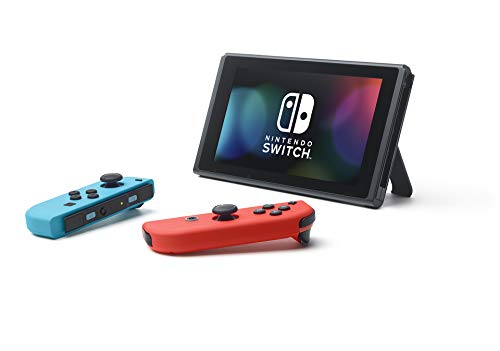 Nintendo Switch with Neon Blue and Neon Red Joy Con
