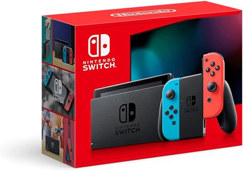 Nintendo Switch  with Neon Blue and Neon Red Joy Con 