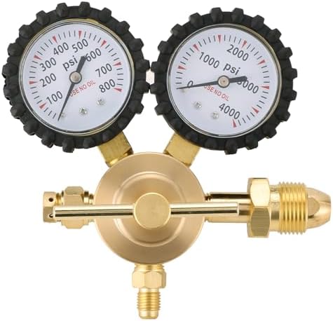Nitrogen Regulator with 0 800 PSI Delivery Pressure   CGA580 Inlet  Heavy Duty Handle  1/4 Inch Male Flare Outlet Connection