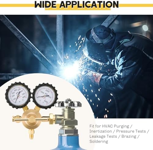 Nitrogen Regulator with 0 800 PSI Delivery Pressure   CGA580 Inlet  Heavy Duty Handle  1/4 Inch Male Flare Outlet Connection