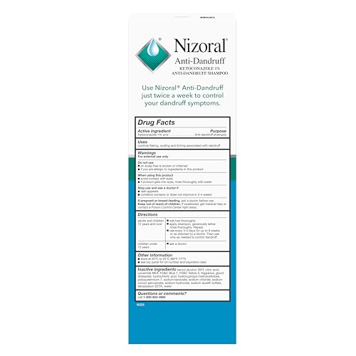 Nizoral Anti Dandruff Shampoo with 1  Ketoconazole  14 Fl Oz  Peppermint and Tea Tree Scent  Anti Fungal Shampoo  For All Hair Types
