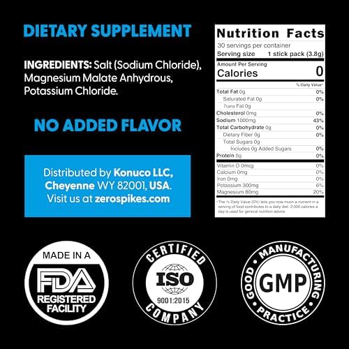 No Sugar Electrolytes Powder Packets   Keto & Fasting Salts Drink Mix   Supplements  The Key Hydration Nutrients Missing from Purified Water   Clean  Unflavored  Calorie Free   30 Sticks