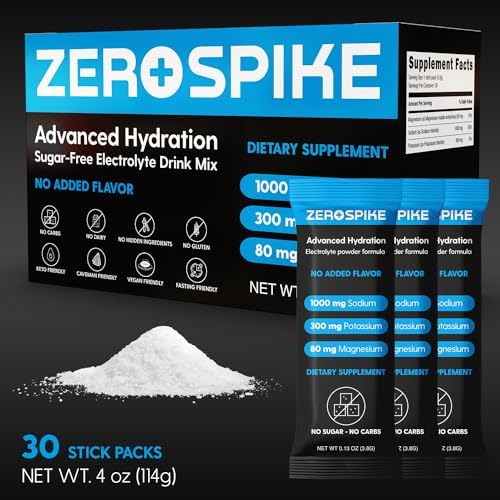 No Sugar Electrolytes Powder Packets   Keto & Fasting Salts Drink Mix   Supplements  The Key Hydration Nutrients Missing from Purified Water   Clean  Unflavored  Calorie Free   30 Sticks