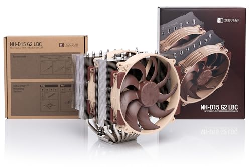 Noctua NH D15 G2 LBC  Dual Tower CPU Cooler  Specialised Low Base Convexity Version for AMD AM5/AM4  Brown