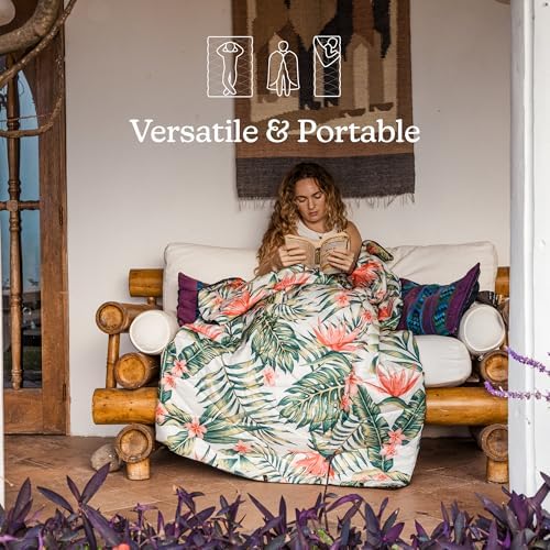 Nomadix Puffer Blanket   Water Resistant  Eco Friendly Insulated Blanket with Snaps for Camping  Beach  and Travel  Made from Recycled Materials