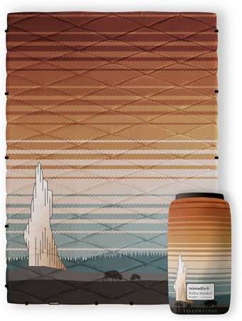 Nomadix Puffer Blanket   Water Resistant  Eco Friendly Insulated Blanket with Snaps for Camping  Beach  and Travel  Made from Recycled Materials