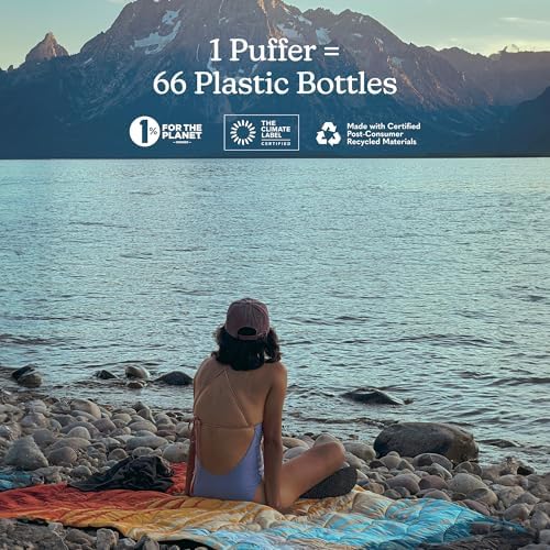 Nomadix Puffer Blanket   Water Resistant  Eco Friendly Insulated Blanket with Snaps for Camping  Beach  and Travel  Made from Recycled Materials