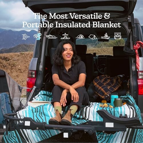Nomadix Puffer Blanket   Water Resistant  Eco Friendly Insulated Blanket with Snaps for Camping  Beach  and Travel  Made from Recycled Materials