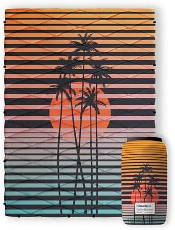 Nomadix Puffer Blanket   Water Resistant  Eco Friendly Insulated Blanket with Snaps for Camping  Beach  and Travel  Made from Recycled Materials