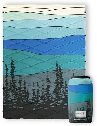 Nomadix Puffer Blanket   Water Resistant  Eco Friendly Insulated Blanket with Snaps for Camping  Beach  and Travel  Made from Recycled Materials
