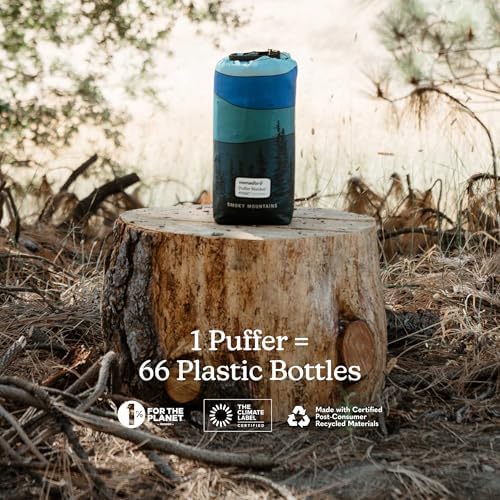 Nomadix Puffer Blanket   Water Resistant  Eco Friendly Insulated Blanket with Snaps for Camping  Beach  and Travel  Made from Recycled Materials