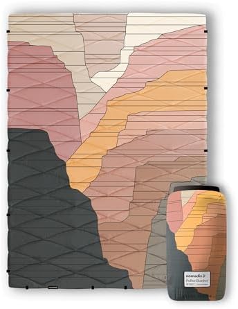 Nomadix Puffer Blanket   Water Resistant  Eco Friendly Insulated Blanket with Snaps for Camping  Beach  and Travel  Made from Recycled Materials