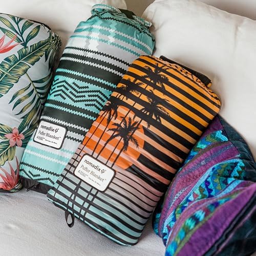 Nomadix Puffer Blanket   Water Resistant  Eco Friendly Insulated Blanket with Snaps for Camping  Beach  and Travel  Made from Recycled Materials