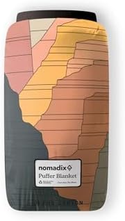 Nomadix Puffer Blanket   Water Resistant  Eco Friendly Insulated Blanket with Snaps for Camping  Beach  and Travel  Made from Recycled Materials