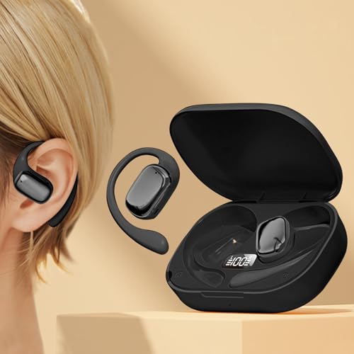 Non in Ear Bluetooth Bone Conduction Earphones   Hanging Type Wireless Headset Long Battery Life & HD Call Quality for Outdoor Sports