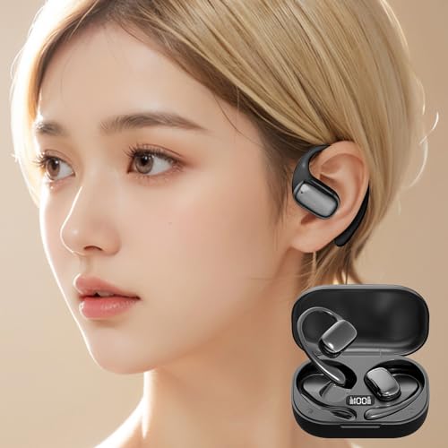 Non in Ear Bluetooth Bone Conduction Earphones   Hanging Type Wireless Headset Long Battery Life & HD Call Quality for Outdoor Sports