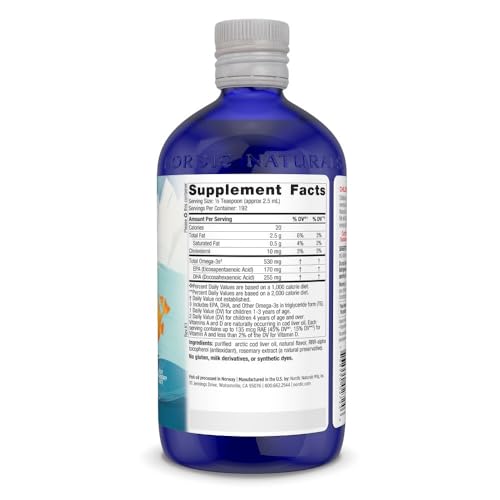 Nordic Naturals Children s DHA  Strawberry   16 oz for Kids   530 mg Omega 3 with EPA & DHA   Brain Development & Function   Non GMO   192 Servings