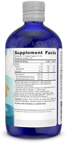 Nordic Naturals Children s DHA  Strawberry   16 oz for Kids   530 mg Omega 3 with EPA & DHA   Brain Development & Function   Non GMO   192 Servings