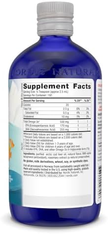 Nordic Naturals Children s DHA  Strawberry   16 oz for Kids   530 mg Omega 3 with EPA & DHA   Brain Development & Function   Non GMO   192 Servings