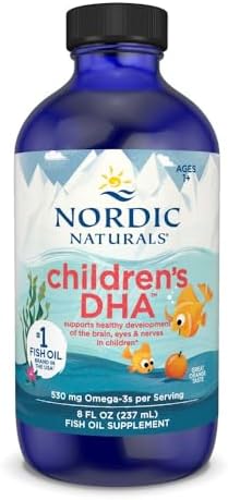 Nordic Naturals Children s DHA  Strawberry   16 oz for Kids   530 mg Omega 3 with EPA & DHA   Brain Development & Function   Non GMO   192 Servings