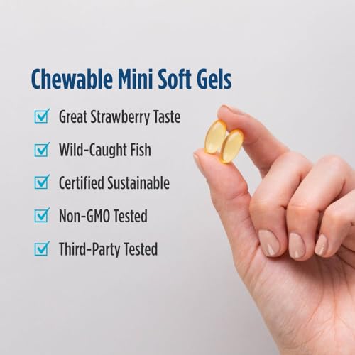 Nordic Naturals Ultimate Omega Jr   Strawberry   120 Mini Soft Gels   680 Total Omega 3s with EPA & DHA   Brain Health  Mood  Learning   Non GMO   60 Servings