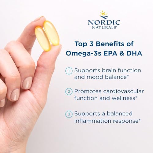Nordic Naturals Ultimate Omega  Lemon Flavor   120 Soft Gels   1280 mg Omega 3   High Potency Fish Oil Supplement with EPA & DHA   Promotes Brain & Heart Health   Non GMO   60 Servings