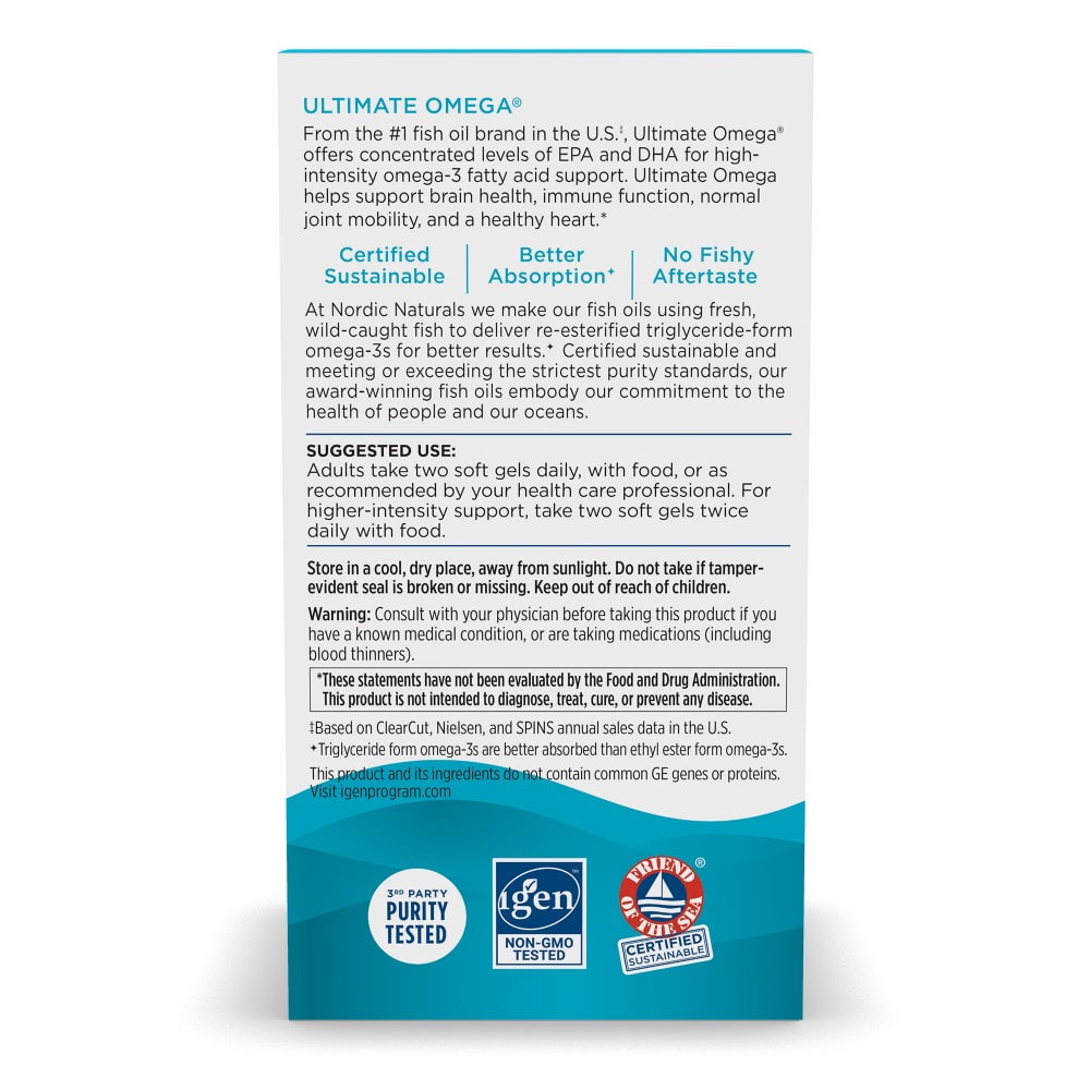 Nordic Naturals Ultimate Omega Softgels  Lemon  1280 mg  Fish Oil  210 Ct