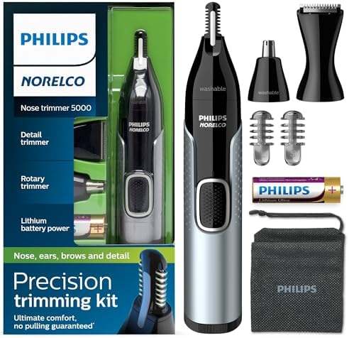 Norelco Philips Nose Trimmer 5000 for Nose  Ears  Eyebrows Trimming Kit  NT5600/62
