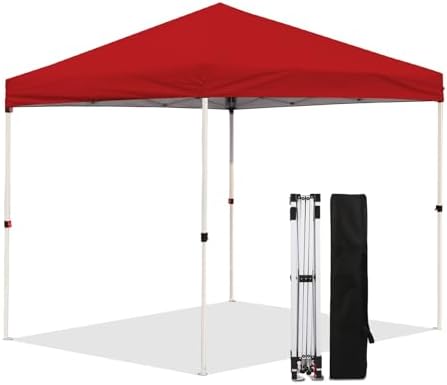 Northroad 10x10ft Pop Up Canopy  Popup Outdoor Canopy Tent with Wheeled Carrying Bag Portable Gazebo Shelter for Patio Deck Garden Beach Purple 