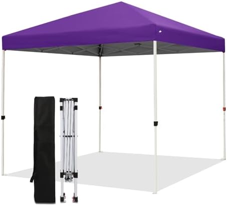Northroad 10x10ft Pop Up Canopy  Popup Outdoor Canopy Tent with Wheeled Carrying Bag Portable Gazebo Shelter for Patio Deck Garden Beach Purple 