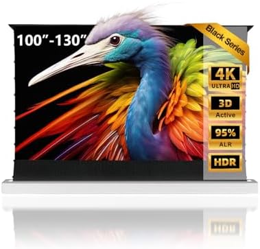 NothingProjector Projector Screen ALR  130 inch  Ambient Light Rejecting  4K UHD  Motorized Floor Rising Electric with Remote  Ground Up for Ultra Short Throw Projectors  No Installation NothPJ