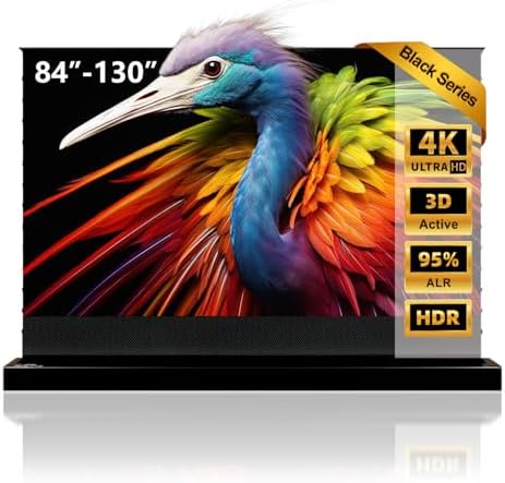 NothingProjector Projector Screen ALR  130 inch  Ambient Light Rejecting  4K UHD  Motorized Floor Rising Electric with Remote  Ground Up for Ultra Short Throw Projectors  No Installation NothPJ