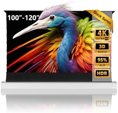 NothingProjector Projector Screen ALR  120 inch  Ambient Light Rejecting  4K UHD  Motorized Floor Rising Electric with Remote  Ground Up for Ultra Short Throw Projectors  No Installation NothPJ