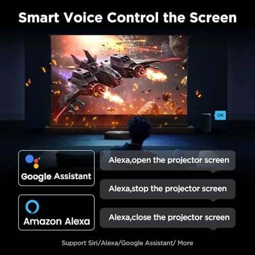 NothingProjector Projector Screen ALR  120 inch  Ambient Light Rejecting  4K UHD  Motorized Floor Rising Electric with Remote  Ground Up for Ultra Short Throw Projectors  No Installation NothPJ