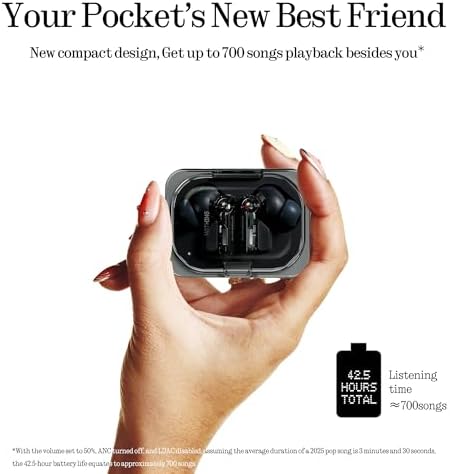 Nothing Ear  a  Wireless Earbuds  45dB Hybrid Noise Cancelling Earbuds  Hi Res Audio  Advanced Equaliser  Dual Connect  6 Mics  42 5H Playtime Ear Buds Wireless Bluetooth  Black