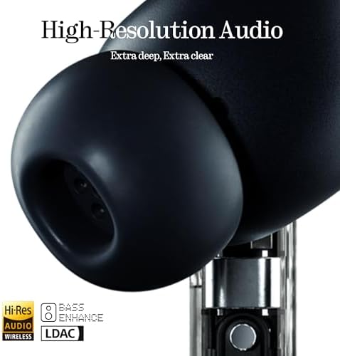 Nothing Ear  a  Wireless Earbuds  45dB Hybrid Noise Cancelling Earbuds  Hi Res Audio  Advanced Equaliser  Dual Connect  6 Mics  42 5H Playtime Ear Buds Wireless Bluetooth  Black