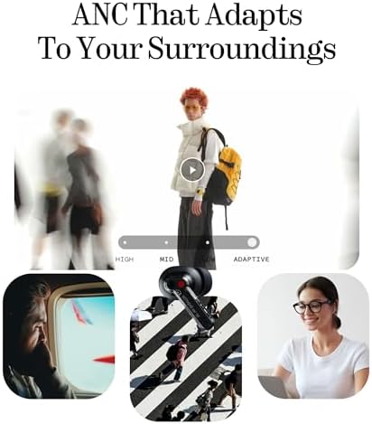 Nothing Ear  a  Wireless Earbuds  45dB Hybrid Noise Cancelling Earbuds  Hi Res Audio  Advanced Equaliser  Dual Connect  6 Mics  42 5H Playtime Ear Buds Wireless Bluetooth  Black