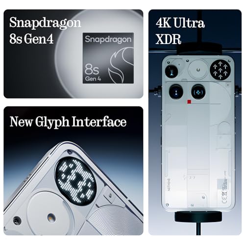Nothing Phone  3  Cell Phone  2025 New 5G Unlocked Phones 256GB  Android 15  Snapdragon 8s Gen4  AI Mobile Phones with Four 50MP Cameras & AMOLED Display  5150mAh  Glyph Interface  Smartphone White