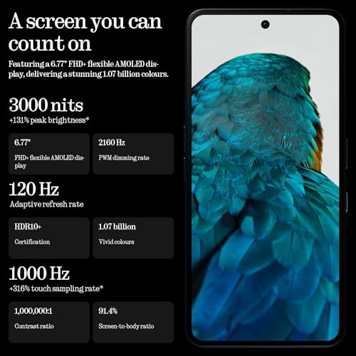 Nothing Phone  3a  Pro Smartphone  6 77 120Hz AMOLED Display  50MP Front Camera  Snapdragon 7s gen3 Processor  Bluetooth 5 4  IP64 Waterproof  5000mAh Dual Nano SIM  Android 15  12 256GB Black