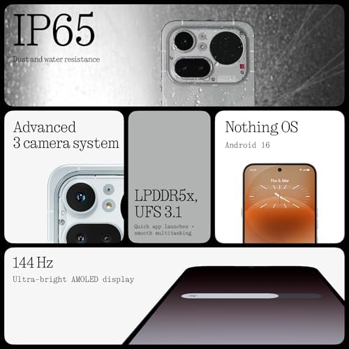 Nothing Phone  4a  Pro Cell Phone 2026 New  Unlocked Android 16 Smartphone  Triple Lens Camera  AI Photo Edits  6 83 144Hz AMOLED Display  5080mAh Battery  Dual SIM Glyph Matrix  Sliver  8 128GB    Phone