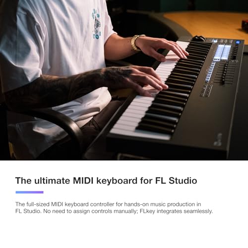 Novation Teclado MIDI FLkey 49 - Integración perfecta de FL Studio con modo acorde y modo de escala. Todo el software que necesita para la producción musical