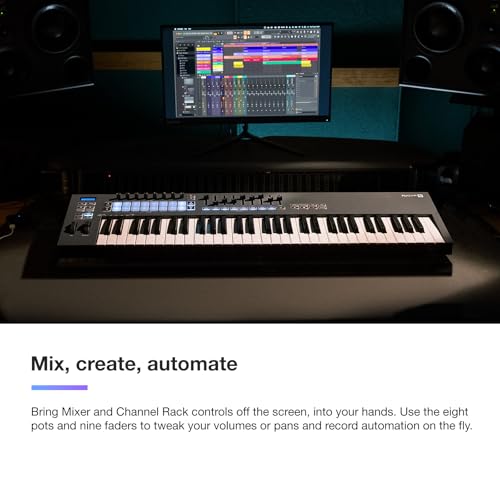 Novation Teclado MIDI FLkey 49 - Integración perfecta de FL Studio con modo acorde y modo de escala. Todo el software que necesita para la producción musical