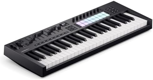 Novation Launchkey 49 MK4   49 key Semi Weighted  USB  MIDI Keyboard Controller with DAW Integration  Chord & Scale Modes  8 Drum Pads  & Arpeggiator   Includes Software Bundle for Music Production