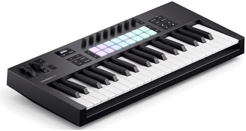 Novation Launchkey 49 MK4   49 key Semi Weighted  USB  MIDI Keyboard Controller with DAW Integration  Chord & Scale Modes  8 Drum Pads  & Arpeggiator   Includes Software Bundle for Music Production